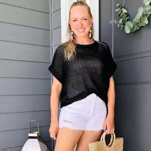Express White Denim Boyfriend Midi shorts size 14